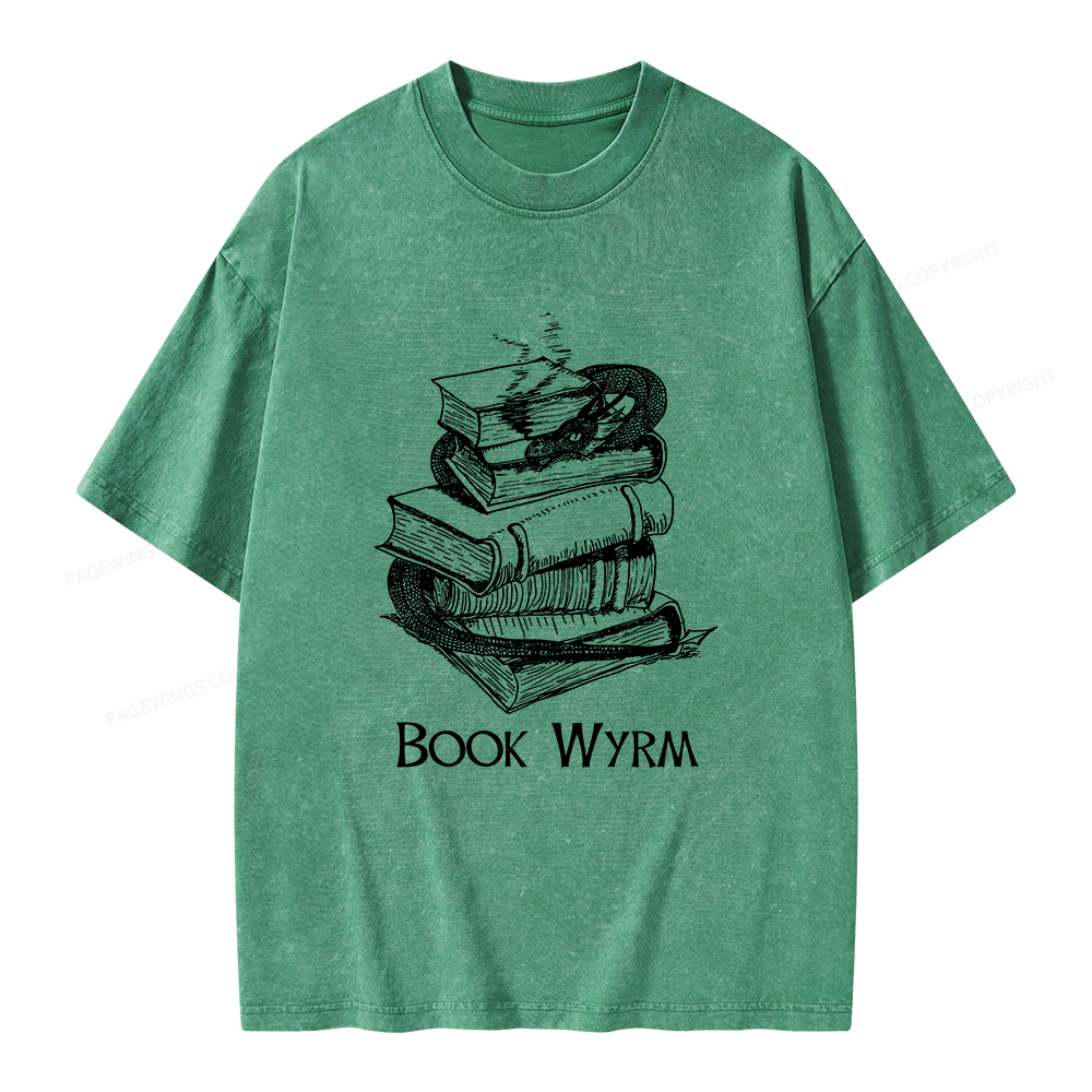 Pagewings Book Wyrm Unisex Washed T-shirt