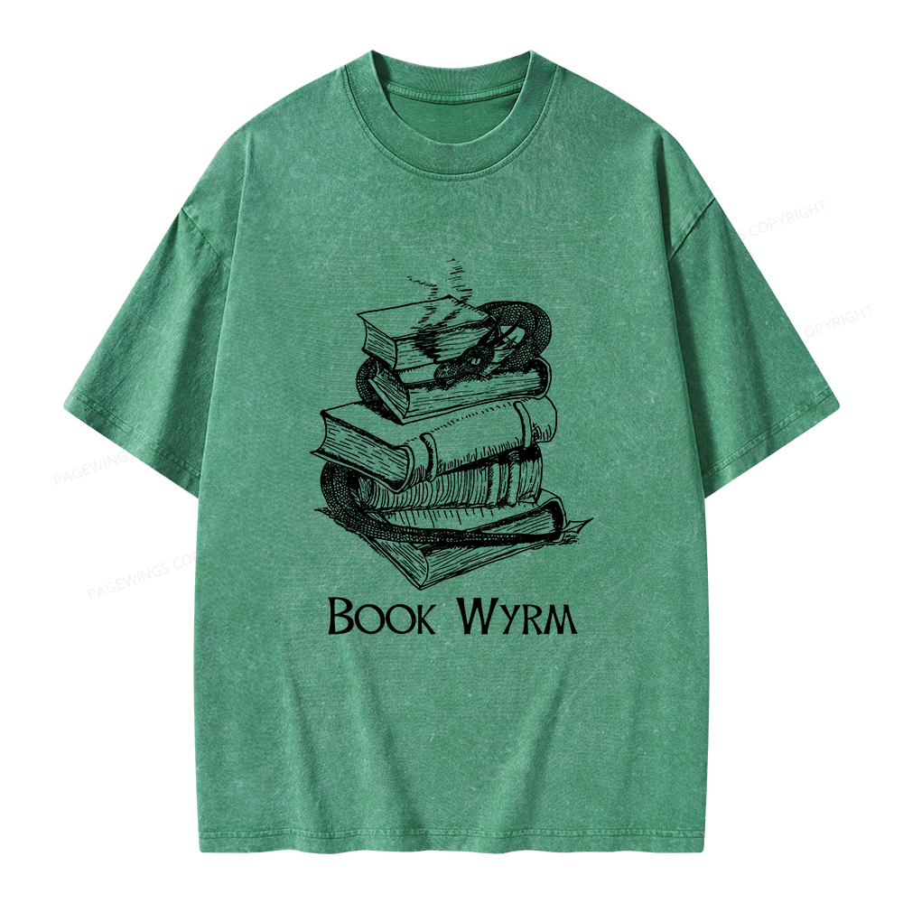 Pagewings Book Wyrm Unisex Washed T-shirt