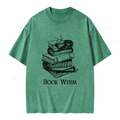 Pagewings Book Wyrm Unisex Washed T-shirt