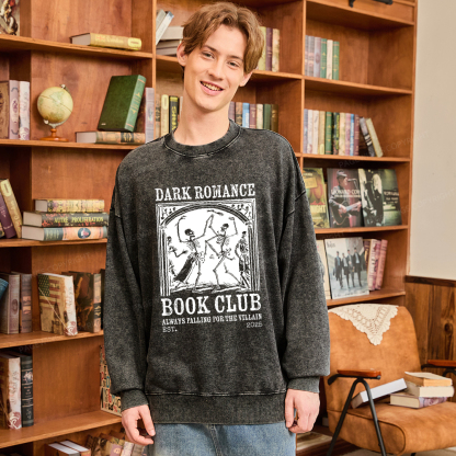 Pagewings Dark Romance Book Club Unisex Washed Sweatshirt