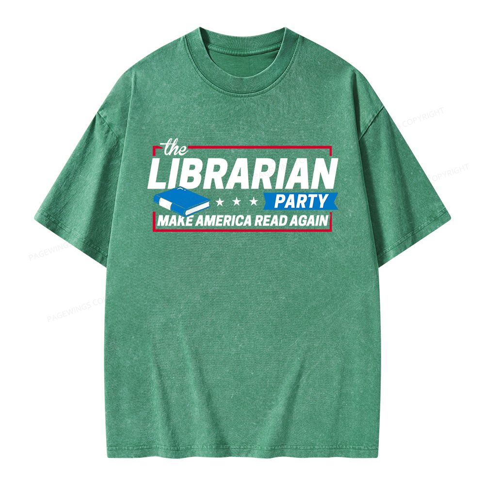 Pagewings The Librarian Party Unisex Washed T-shirt