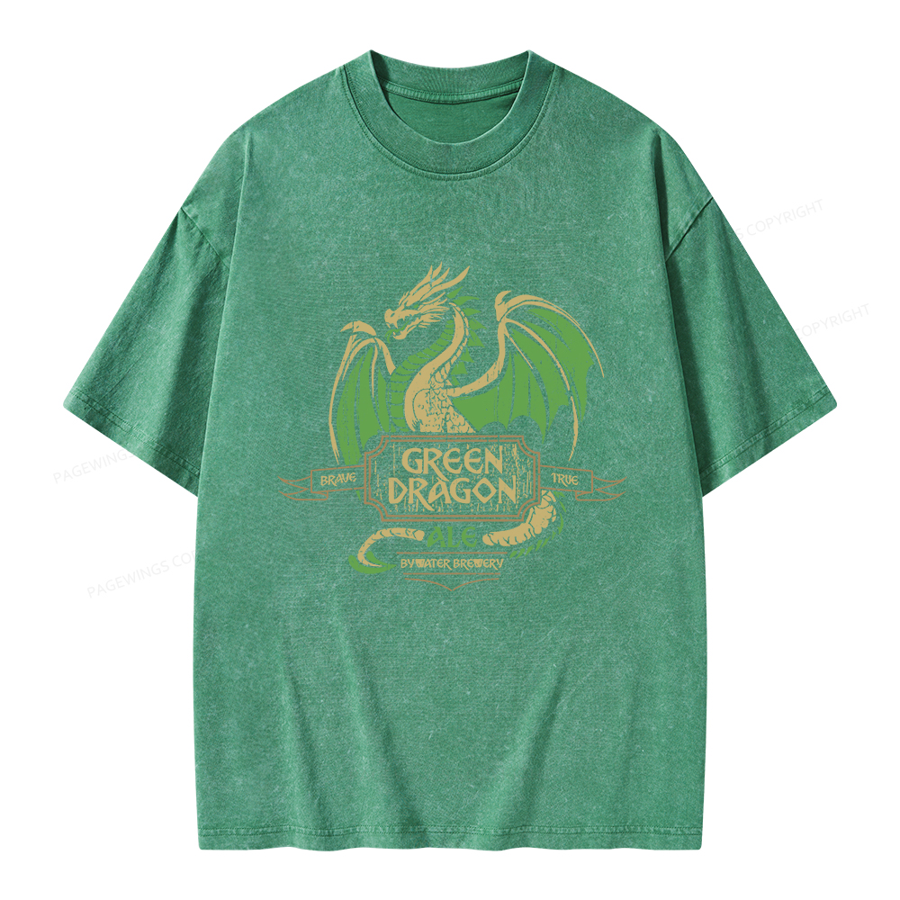 Pagewings Green Dragon Ale Unisex Washed T-shirt