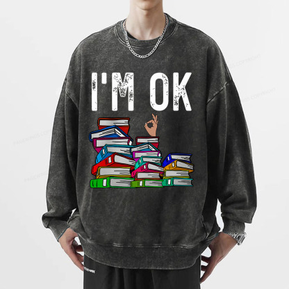 Pagewings Librarian Book Reader Funny Book Lover T Shirts Unisex Washed Sweatshirt