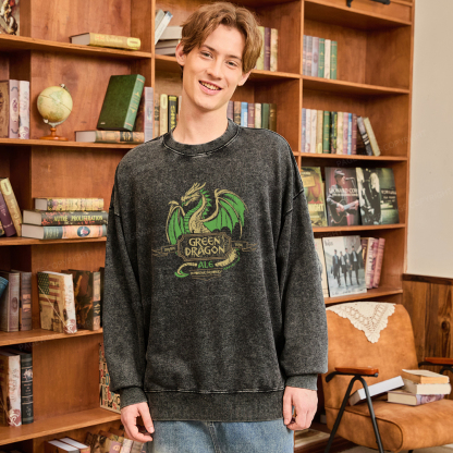 Pagewings Green Dragon Ale Unisex Washed Sweatshirt