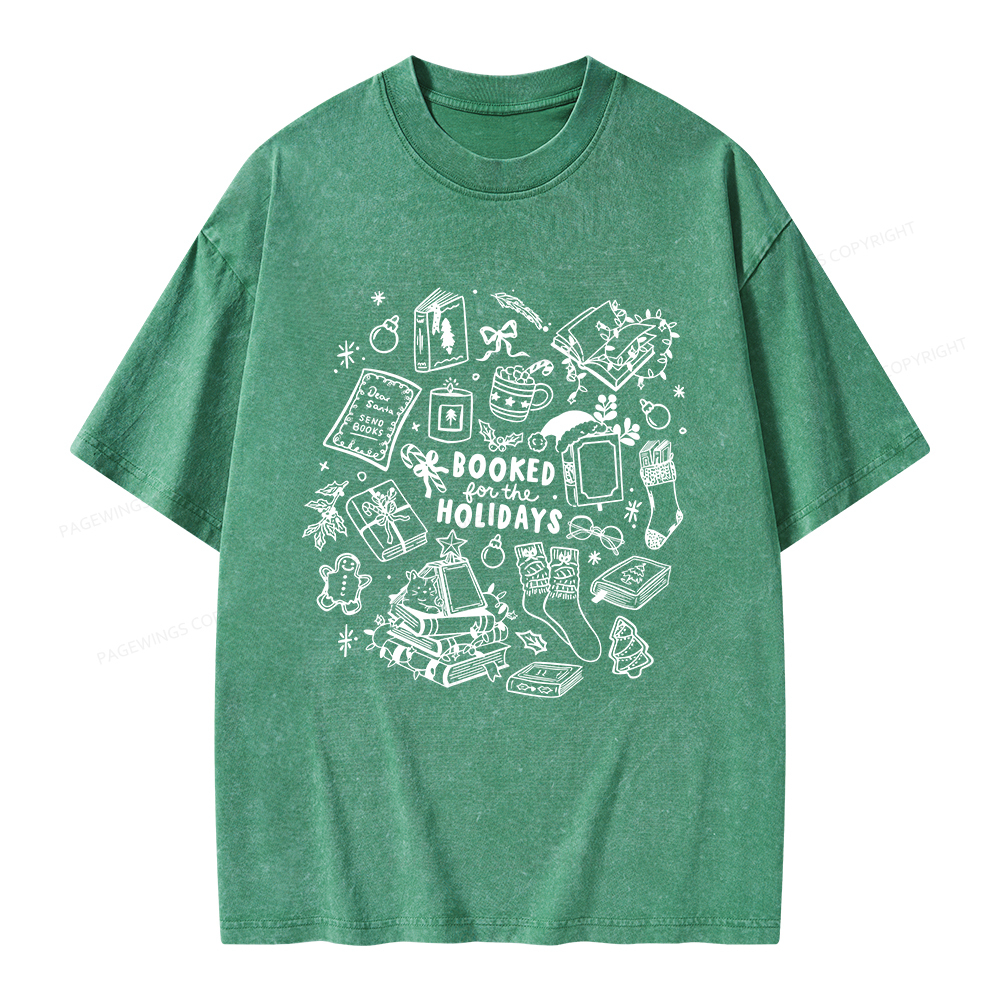 Pagewings Booked For The Holidays Unisex Washed T-shirt
