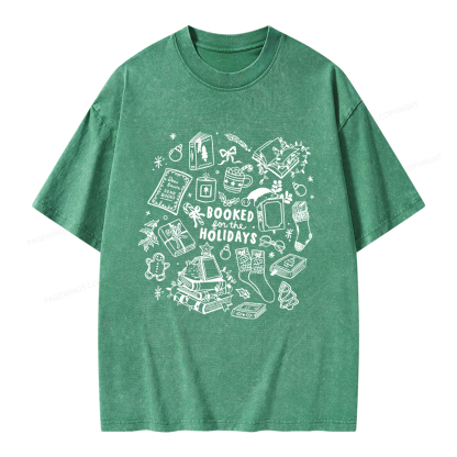 Pagewings Booked For The Holidays Unisex Washed T-shirt