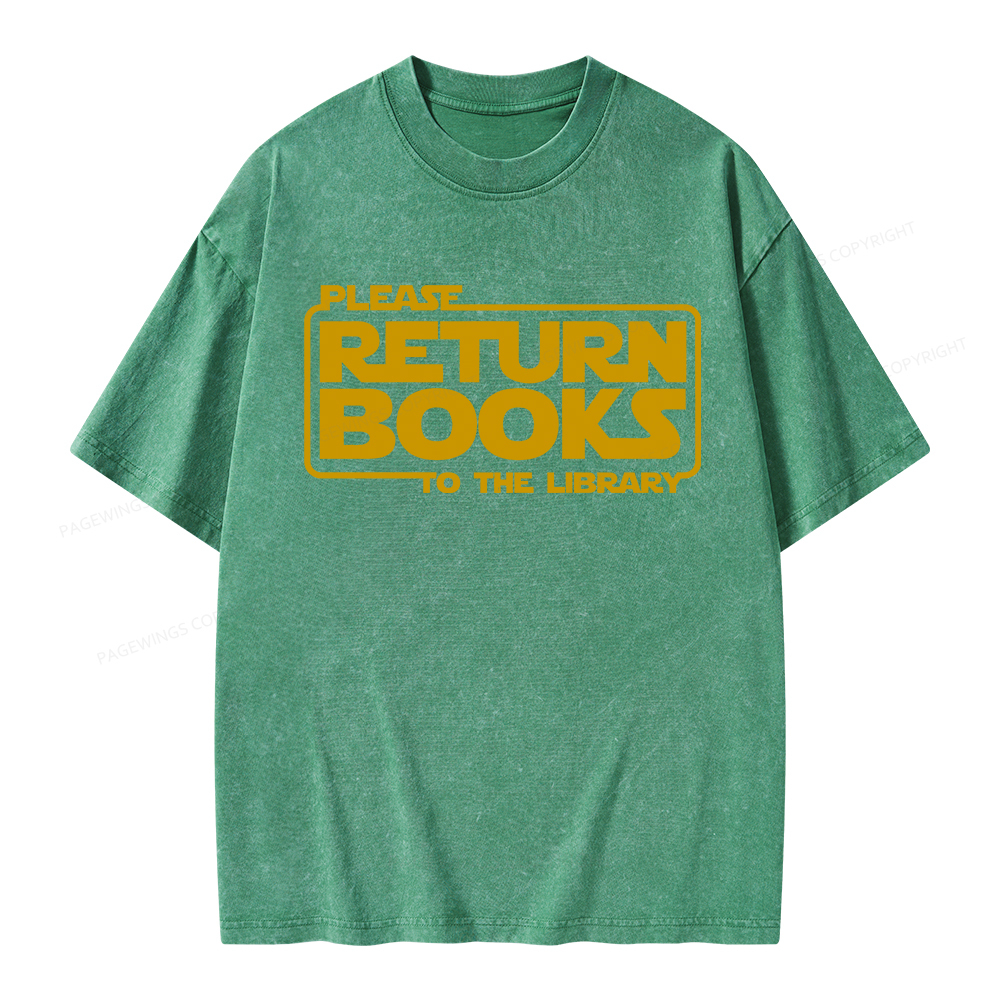 Pagewings Please Return Books To The Library Unisex Washed T-shirt