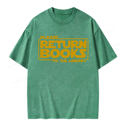 Pagewings Please Return Books To The Library Unisex Washed T-shirt