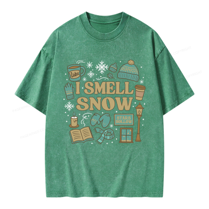 Pagewings I Smell Snow Unisex Washed T-shirt