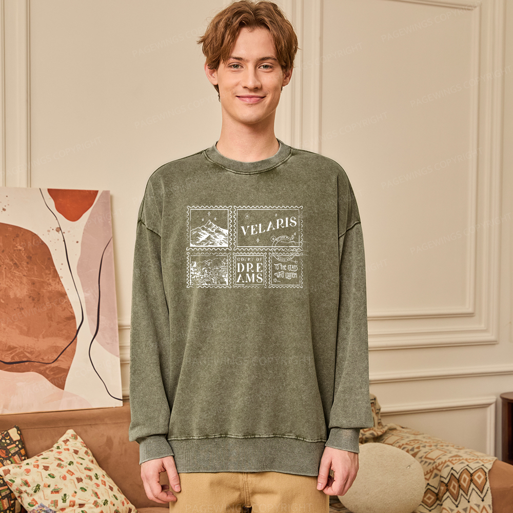 Pagewings Velaris Acotar Unisex Washed Sweatshirt