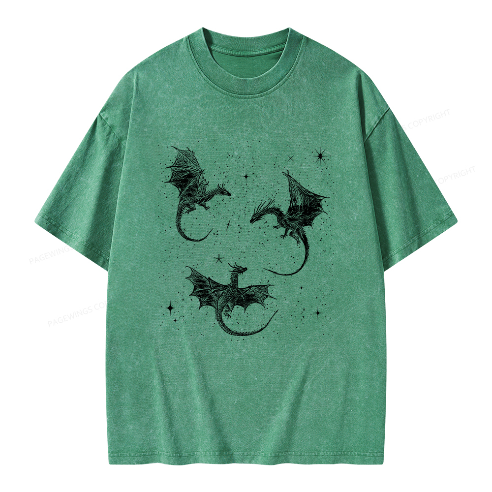 Pagewings Dragon Fantasy Unisex Washed T-shirt