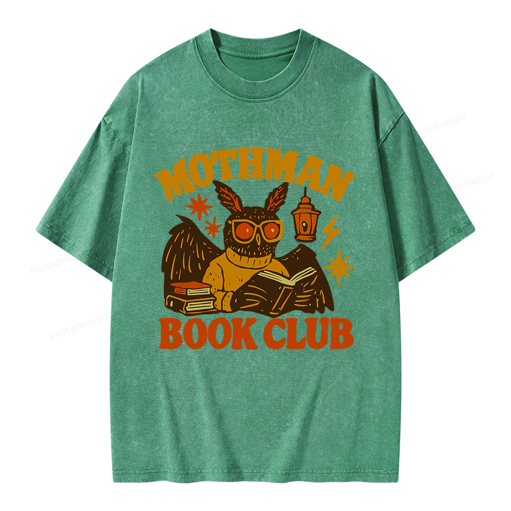 Pagewings Mothman Book Club Unisex Washed T-shirt
