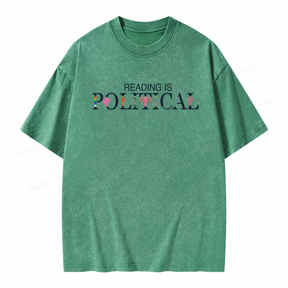 Pagewings Reading is Political Comfort Colors Fantasy Unisex Washed T-shirt