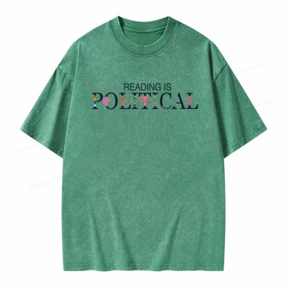 Pagewings Reading is Political Comfort Colors Fantasy Unisex Washed T-shirt