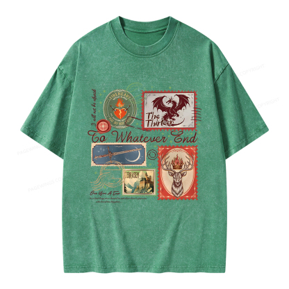 Pagewings Book Lover Stamps Unisex Washed T-shirt