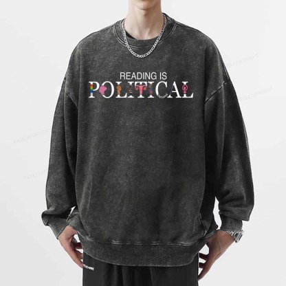 Pagewings Reading is Political Comfort Colors Fantasy Unisex Washed Sweatshirt