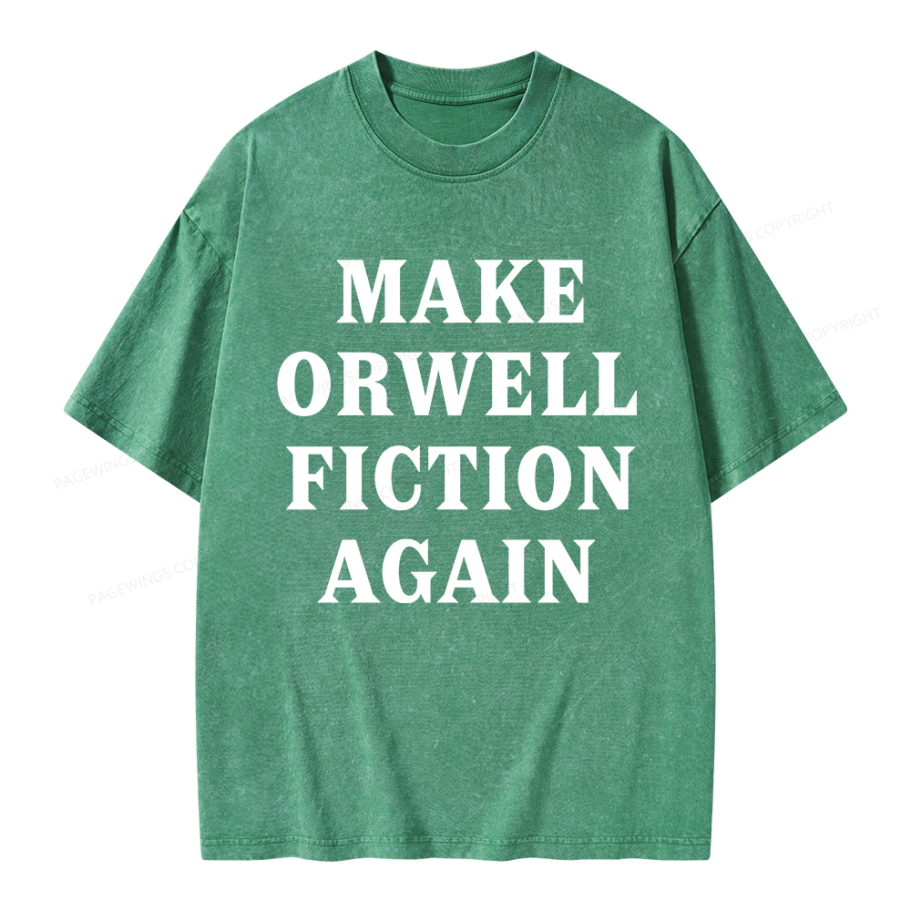 Pagewings Make Orwell Fiction Again Unisex Washed T-shirt