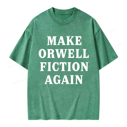 Pagewings Make Orwell Fiction Again Unisex Washed T-shirt
