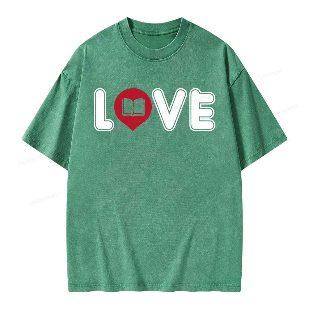 Pagewings Book Love Unisex Washed T-shirt