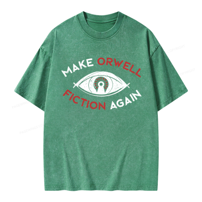 Pagewings Make Orwell Fiction Again Unisex Washed T-shirt