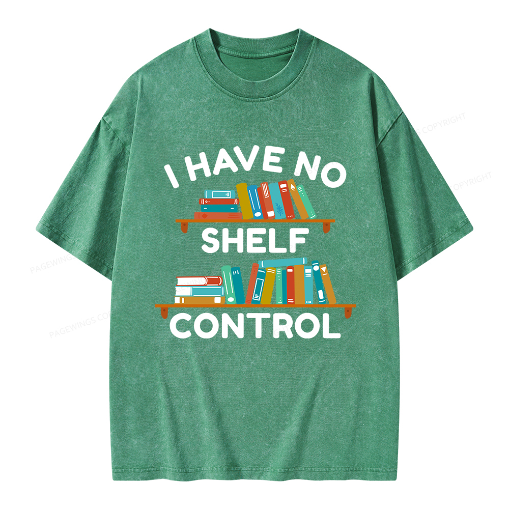 Pagewings I Have No Shelf Control Unisex Washed T-shirt