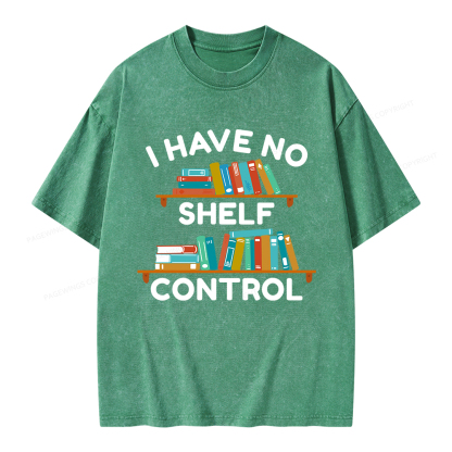 Pagewings I Have No Shelf Control Unisex Washed T-shirt