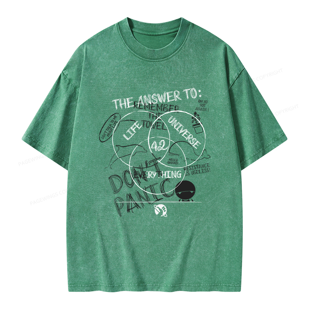 Pagewings The Answer Is 42 Unisex Washed T-shirt