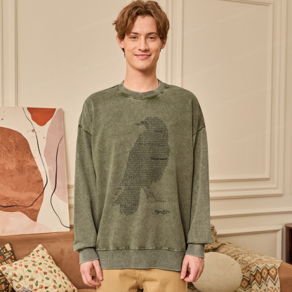 Pagewings The Raven Unisex Washed Sweatshirt