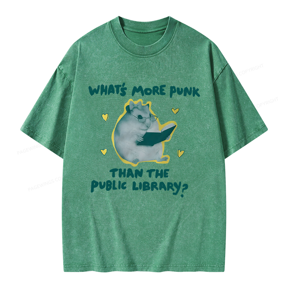 Pagewings What’s More Punk Than The Public Library Unisex Washed T-shirt