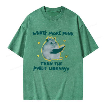 Pagewings What’s More Punk Than The Public Library Unisex Washed T-shirt