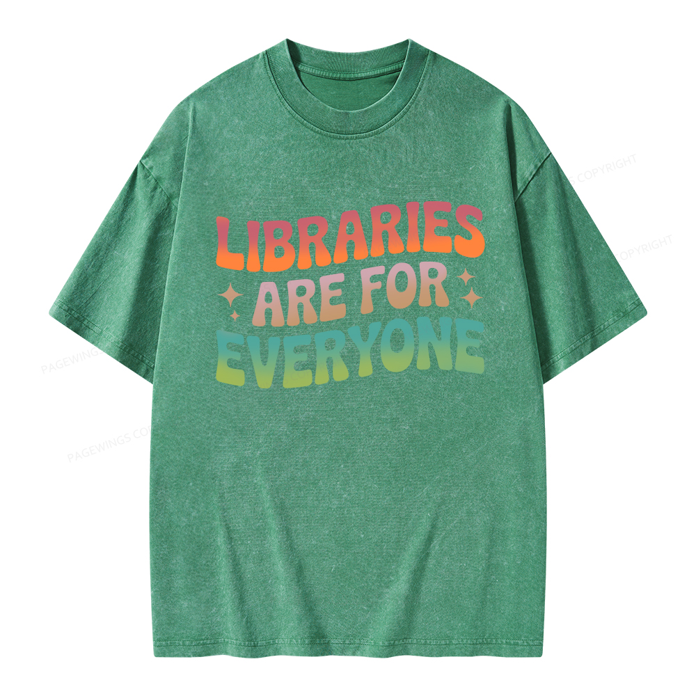 Pagewings Libraries Are For Everyone Unisex Washed T-shirt
