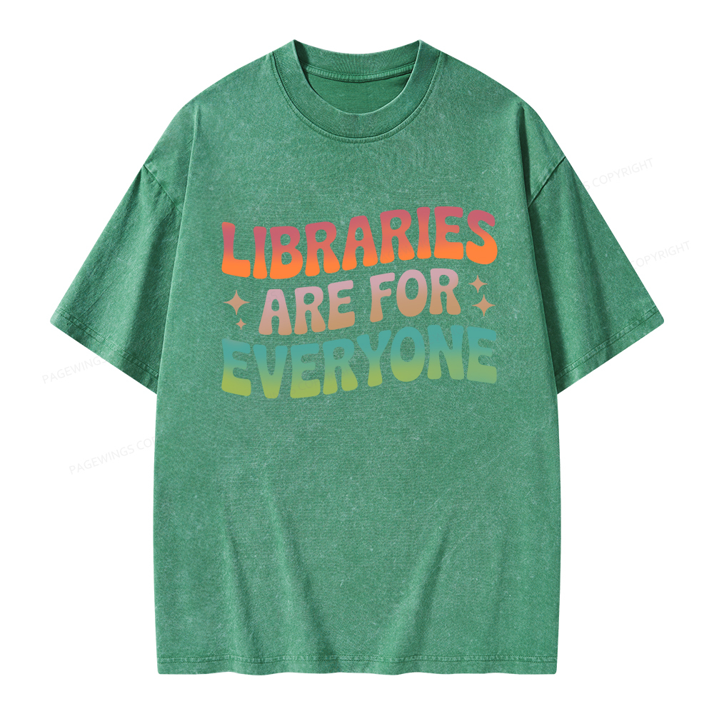 Pagewings Libraries Are For Everyone Unisex Washed T-shirt