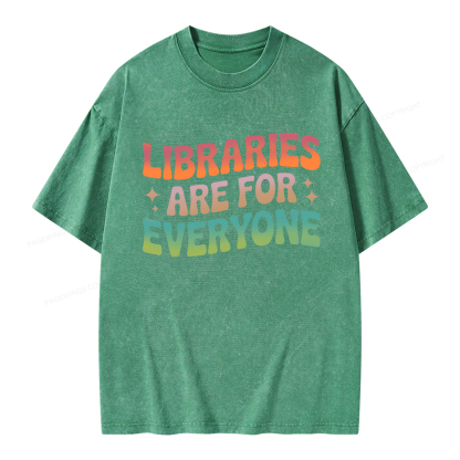 Pagewings Libraries Are For Everyone Unisex Washed T-shirt