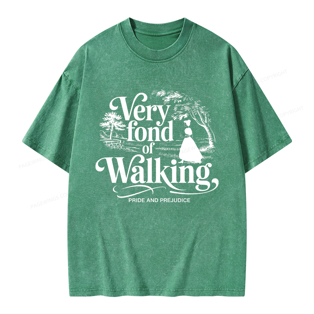 Pagewings Very Fond Of Walking Unisex Washed T-shirt