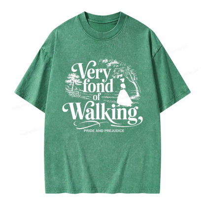 Pagewings Very Fond Of Walking Unisex Washed T-shirt