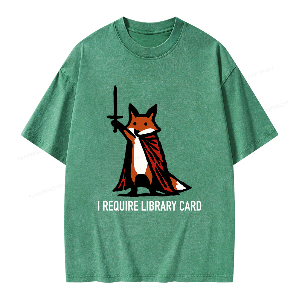 Pagewings I Require Library Card Unisex Washed T-shirt