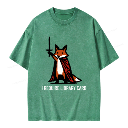 Pagewings I Require Library Card Unisex Washed T-shirt