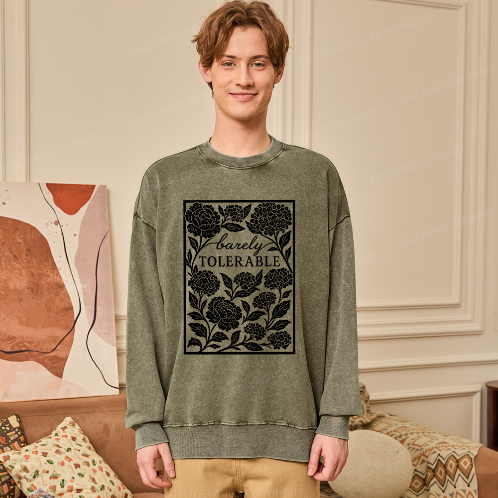 Pagewings Barley Tolerable Unisex Washed Sweatshirt