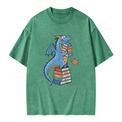 Pagewings Book Dinosaurs Unisex Washed T-shirt