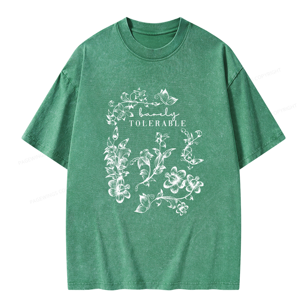 Pagewings Barely Tolerable Unisex Washed T-shirt