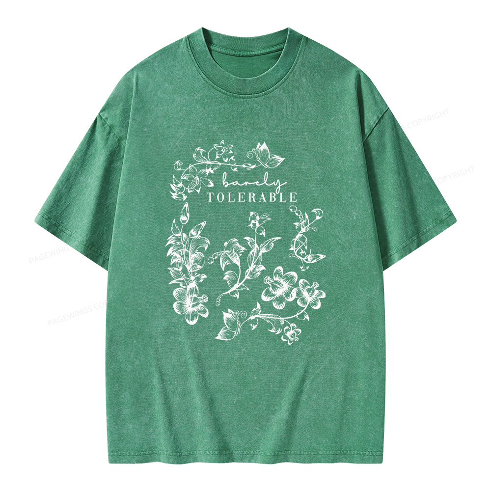 Pagewings Barely Tolerable Unisex Washed T-shirt