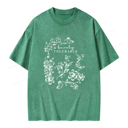 Pagewings Barely Tolerable Unisex Washed T-shirt