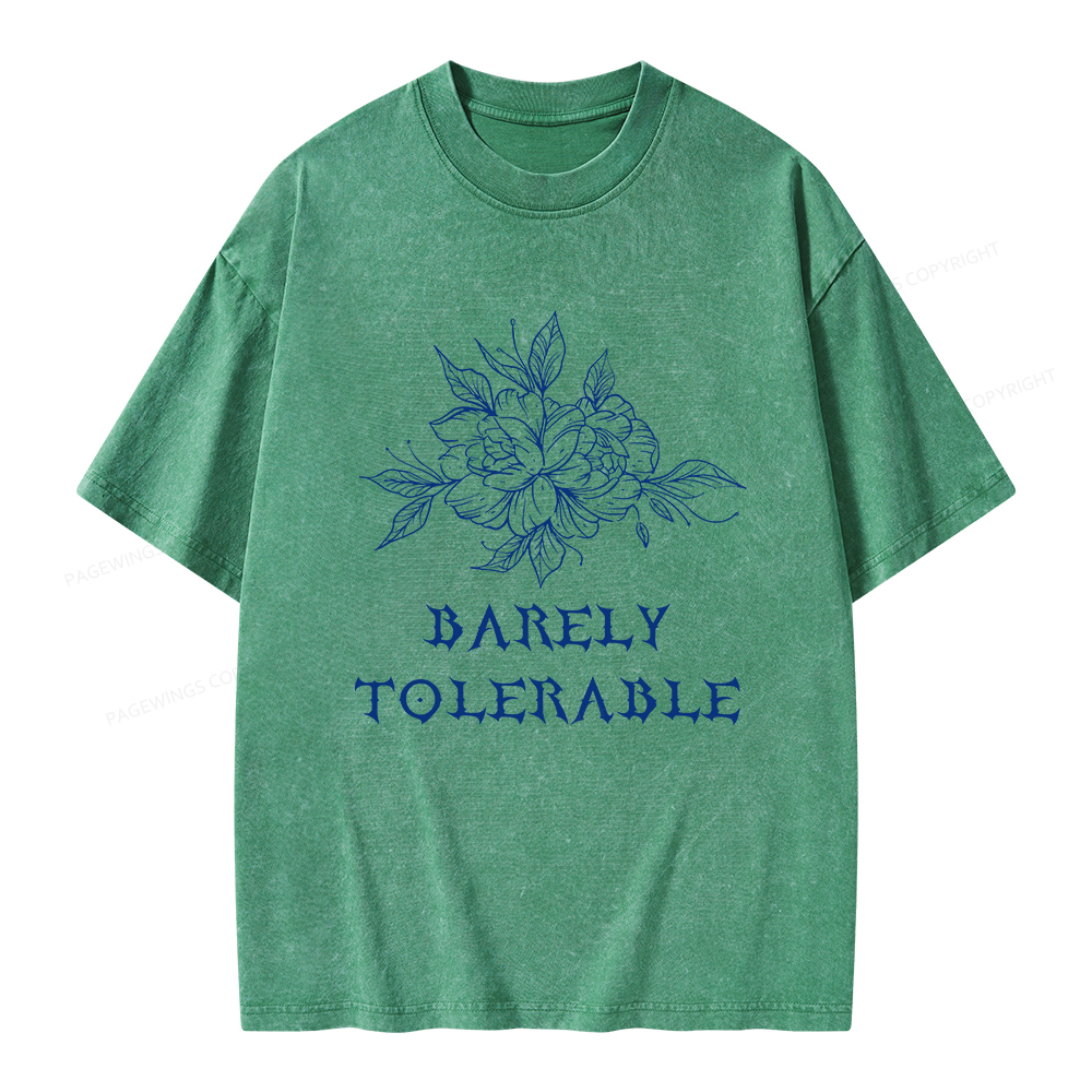 Pagewings Barely Tolerable Unisex Washed T-shirt