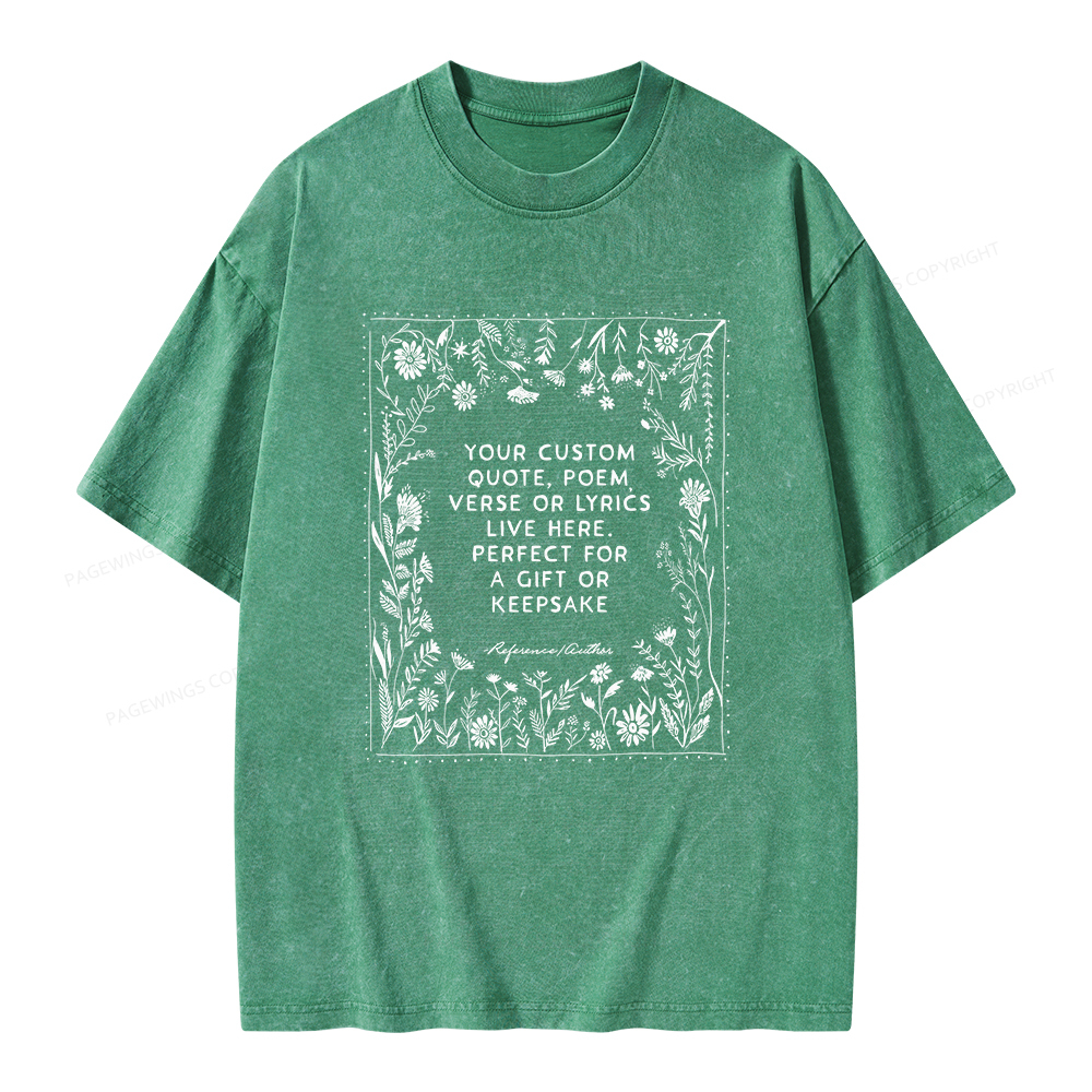 Pagewings Personalized Quote Unisex Washed T-shirt