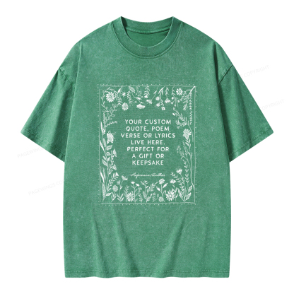 Pagewings Personalized Quote Unisex Washed T-shirt