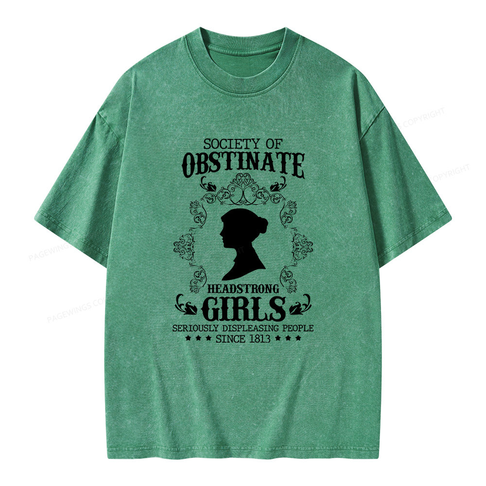 Pagewings Society Of Obstinate Headstrong Girls Unisex Washed T-shirt