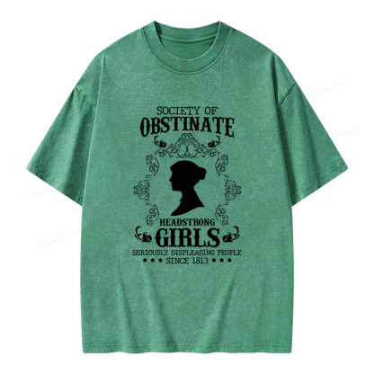 Pagewings Society Of Obstinate Headstrong Girls Unisex Washed T-shirt
