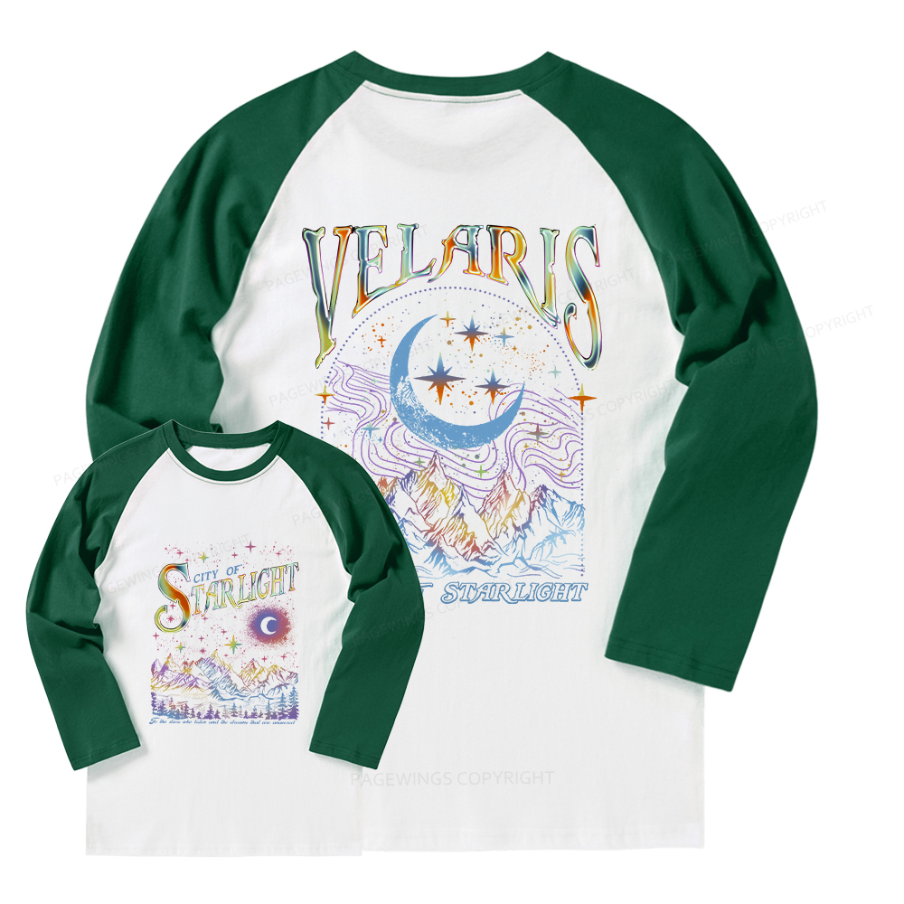 Pagewings Velaris City Of Starlight ACOTAR Two-Sided Long Sleeve Raglan T-shirt