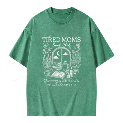 Pagewings Tired Moms Book Club Unisex Washed T-shirt