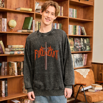 Pagewings Fireheart Unisex Washed Sweatshirt